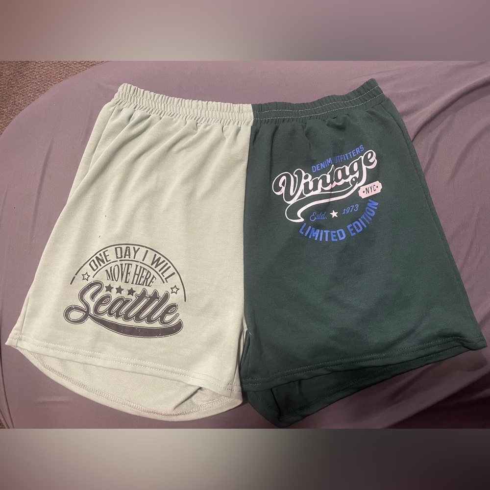 Green SHEIN split long shorts *NEVER WORN* SIZE XL